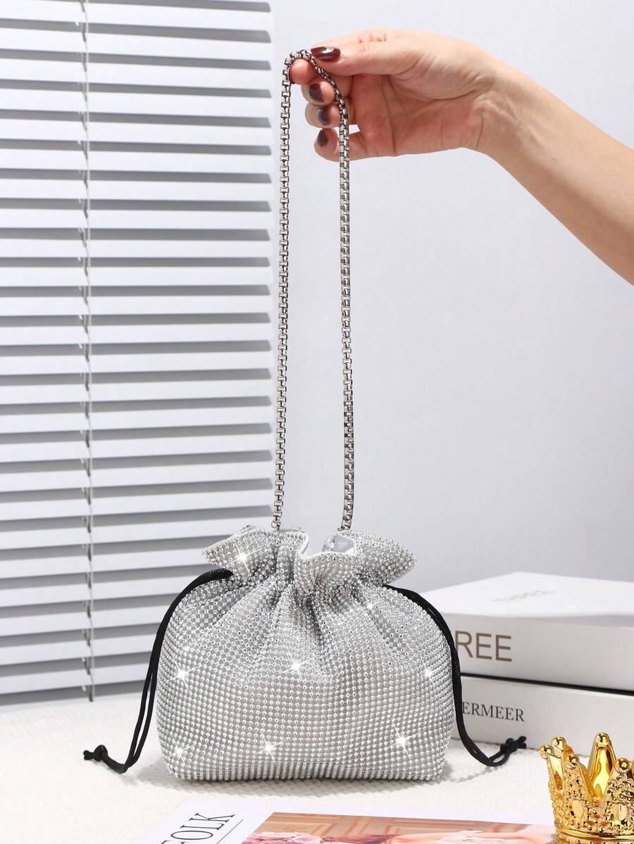 Túi dự tiệc cho nữ, Túi đeo chéo đính đá lấp lánh, Dây xích cao cấp, Thích hợp cho đám cưới, dạ hội, tiệc tùng, quà tặng sinh nhật, quà tặng ngày lễ tình nhân
