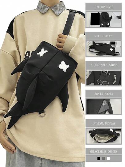  Shark Design Backpack, Casual Shoulder Bag Suitable For High School, College Students, Couples, Travel, Sports, Commuting, Multi-Pocket, Lightweight, Peach Tree Scream Bag, Suitable For Halloween, Christmas, Back To School Travel Essentials Holiday Essentials Bag For Men Camping Sling Bag For Men Bags Men Summer Summer Bag Springbreak Vacation Bag Pack Cross Body Bag School Supplies Sling Bag Side Bags For Men New Life Items For Students Men Essentials Anime Body Bag For Men Halloween Bags Canvas Tote Bag