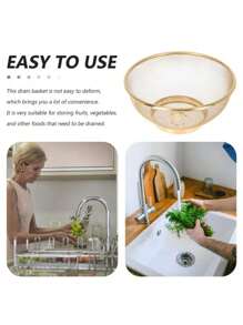 Set de 3/1 pieza Escurridor de acero inoxidable, escurridor multiusos con agujeros para lavar vegetales y arroz