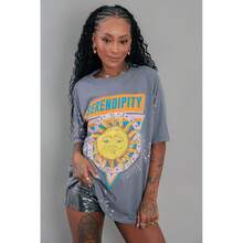 SERENDIPITY BLUE OVERSIZED T-SHIRT WITH SPLASHES - Màu xanh lam - Xem 3