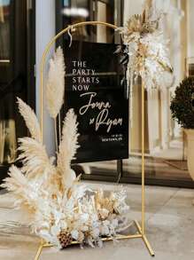 1 pezzo Supporto in metallo a forma di arco, cornice ad arco dorata per palloncini per matrimonio, compleanno, festa nuziale, decorazione natalizia