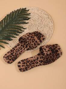 MOSOCT 女士宽楦平底休闲凉鞋，豹纹图案，露趾设计，适合沙滩、户外、居家穿着，夏季日常穿着、派对及户外活动皆宜 - 彩色 - 查看 5