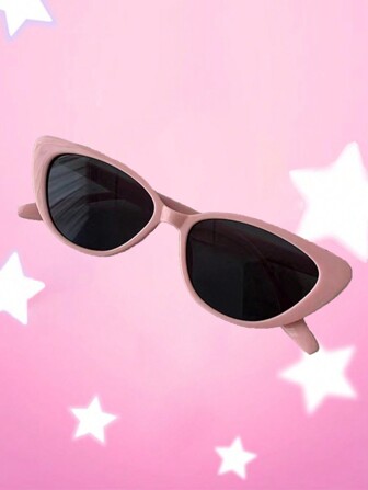 1pc Sweet & Cool Y2K Pink Cat Eye Fashion Glasses For Women, Fashion Dopamine Decor Glasses For Summer Basics Fall Winter Women Outfits Clothes Business Casual Gifts For Summer Beach Vacation,Outdoor,Travel Preppy Style For Back To School