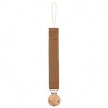 1pc Baby Fashionable Plaid Pacifier Chain And Beechwood Triple Pacifier Clip, Suitable For Daily Use