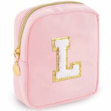 1PC Academy Style Nylon Towel Embroidered Letter Makeup Bag Valentine's Day Gift Indoor Toilet Bag Lipstick Cosmetics Travel Vacation Storage Bag Key Card Miscellaneous Storage Change Bag Makeup Organizer Makeup Storage Bag Mini Pouch Travel Small Makeup Case Accessories Make Up Holder Brush Bag Make Up Container Cosmetic Bag Travel Essentials Ladies Accessories Travelling Stuff Makeup Bags Makeup Pouch Make Up Pouch