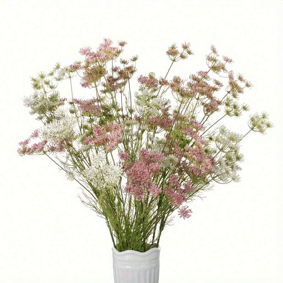 2 件装人造花假花散装人造花束丝绸花艺适用于家庭厨房卧室节日婚礼圣诞节派对装饰