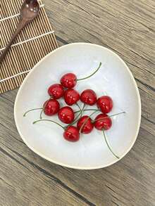 1 chiếc đĩa gốm sứ không đối xứng cổ điển, bát gốm men phản ứng, đĩa đựng trái cây/mì ống/tráng miệng không đối xứng họa tiết con công - Nhiều màu - Xem 3