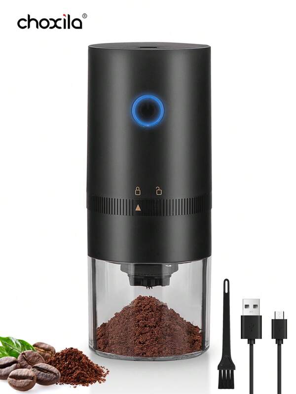choxila 1 Stück elektrischer Kaffeemühle, tragbare USB aufladbare Kaffeemühle, Keramik Mahlwerk Kaffeebohnenmühle, Espressomühle, für Zuhause, Büro, Reise, Schulsachen Semesteranfang