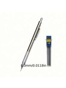 1pc Mechanical Pencil + 12pcs Lead Refills, 0.3mm-2.0mm For Writing And School Supplies - Highly Suitable For Students