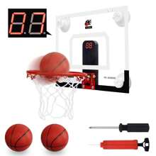 CYFIE Suction Cup Basketball Hoop, Scoring Basketball Hoop With Scoreboard And Sounds, Mini Basketball Hoop, 3 Balls - Blue - View 2