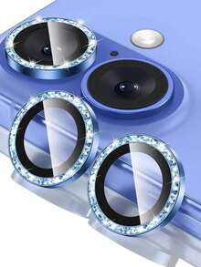 KIT 2/3 Camera Lens Films Diamond Rhinestone For Iphone 16/16 Plus/16 Pro/16 Pro Max - 藍色 - 查看 3