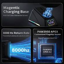 AJ159 APEX Respuesta de latencia ultrabaja a la velocidad del rayo El mouse se adapta cómodamente a la mano