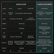 AJ159 APEX Respuesta de latencia ultrabaja a la velocidad del rayo El mouse se adapta cómodamente a la mano
