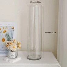 1 件北欧风格亚克力透明圆柱形花瓶，管状花瓶，开口宽 4.72 英寸，4 种不同高度可供选择，用于鲜花的中心花瓶，婚礼桌，家居装饰，节日礼物 - 彩色 - 查看 10