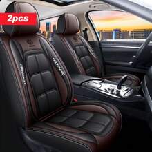 2 件通用汽车座椅套 PU 皮革座椅套垫汽车座椅保护垫适用于轿车 SUV 汽车配件（仅 2 个前座椅套） - 2pcs - 查看 6