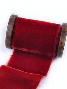 1pc Handmade Frayed Edging Velvet Suede Cloth Ribbon For Wedding Invitation Wrapping Bouquets Birthday Party Decorations Gifts Christmas & Thanksgiving Decorations, Gift Wrapping, Wedding Bouquets (Spool Not Included)