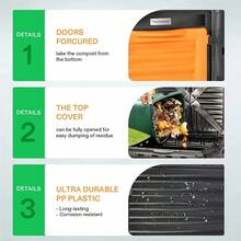 VIVOSUN Compost Bin 80Gal/300L Outdoor Composter Large Capacity Fertile Soil - 1 - View 2