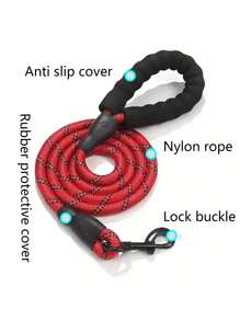 1pc Explosion-Proof Reflective Pet Strap, Dog Chain, Dog Walking Rope, Wear-Resistant Multi-Color Sizes And Styles, Reflective Nylon Pet Supplies, Durable Outdoor And Home Dog Walking Pet Strap Materials, Suitable For Small, Large And Medium-Sized Dogs, Dogs And Cats