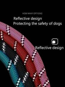 1pc Explosion-Proof Reflective Pet Strap, Dog Chain, Dog Walking Rope, Wear-Resistant Multi-Color Sizes And Styles, Reflective Nylon Pet Supplies, Durable Outdoor And Home Dog Walking Pet Strap Materials, Suitable For Small, Large And Medium-Sized Dogs, Dogs And Cats