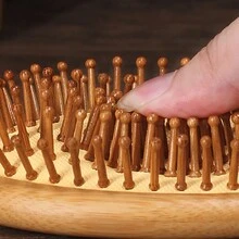 1 chiếc lược chải tóc đệm khí bằng tre kiểu ngẫu nhiên - Làm thẳng, làm xoăn, không xù, lược chải tóc massage da đầu chống tĩnh điện - Nhiều màu - Xem 4