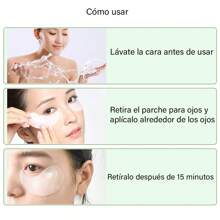 Parche para ojos con gel hidratante de colágeno con diseño de panda, elimina las ojeras, 60 unidades - Verde - Ver 5