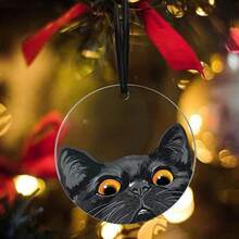 Đồ trang trí treo cho cây thông Noel ngày lễ, tiệc tùng, xe hơi, nhà cửa, trang trí văn phòng, đồ trang trí Acrylic lớn 3 inch sẵn sàng treo - Mèo Tuxedo đen trắng, trang trí nhà cửa, trang trí phòng, trang trí tường - Nhiều màu - Xem 1