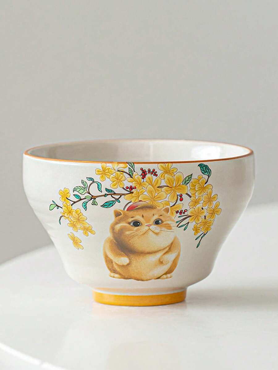 1 件可爱猫咪卡通陶瓷咖啡杯，复古鼠尾草绿色，容量 170 毫升，适合浓缩咖啡、拿铁艺术、早餐 - 古月杯 - 查看 1