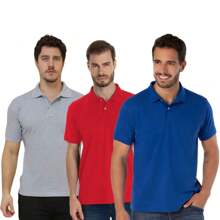 KIT 3 Basic Plain Men's Polo Collar Shirt S-M-L-GG-G1-G2-G3 - 薄荷綠 - 查看 1