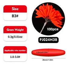 PRO BEROS PROBEROS 100 Phao câu cá dành cho cá da trơn, Phao câu cá bằng bọt cứng sống động, Độ nổi mạnh để câu cá nước ngọt nước mặn, Hoàn hảo cho giàn câu cá da trơn Santee - Đỏ - Xem 12