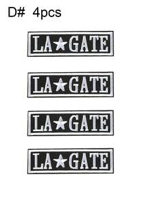 1 套 2/4 件黑白英文字母刺绣补丁涤纶熨烫补丁缝制 DIY 服装配件布贴适用于背包、牛仔裤、夹克、T 恤、帽子、连衣裙等 - 黑與白 - 查看 13