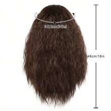 1pc Wizard Costume Set With Long Synthetic Hair Wig And Beard For Men & Women, Ideal For Halloween Cosplay, Carnivals, Christmas Parties