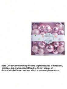 2 套，56 件/套粉色圣诞饰品，圣诞树装饰，带挂绳的圣诞球，适用于圣诞树、节日、婚礼、派对、家居装饰，4/5/6 厘米（1.6/2/2.4 英寸）防碎圣诞树饰品，闪闪发光的节日挂饰 - 粉色 - 查看 4