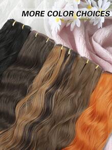 20-Inch 4pcs Long Wavy Orange Clip-In Hair Extensions, Natural Soft Synthetic Fiber Clip-In Hairpieces, Suitable For Women, Girls For Daily, Party, Halloween And Other Occasions - Orange - View 5