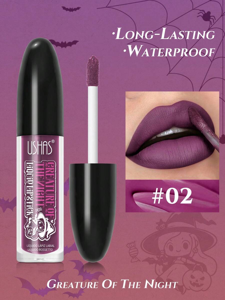 Ushas, Liquid Lip Gloss Matte Lipstick Misty Black Lip Honey Long Lasting Easy To Color Moisturizing Holiday Party Lipstick Valentine's Day Gifts - #02 - 查看 1