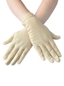 A Pair Of 22cm Milk Silk Elastic Short Riding Gloves, Suitable For Clothing Cosplay, Performances, And Fashion Decoration Holiday Gloves