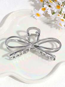 1pc Women's Fashion Minimalist Alloy Bowknot, Wavy, Heart, Snake Shaped Hair Clip, Suitable For Everyday Use