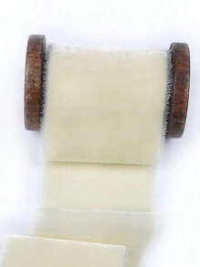 1pc Handmade Frayed Edging Velvet Suede Cloth Ribbon For Wedding Invitation Wrapping Bouquets Birthday Party Decorations Gifts Christmas & Thanksgiving Decorations, Gift Wrapping, Wedding Bouquets (Spool Not Included)