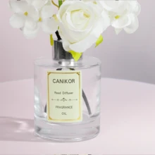 150ML 茉莉花香薰装饰藤条香薰器，香味家居香薰，持久花香，适合客厅和浴室，白玫瑰 - 茉莉花香味 - 查看 3