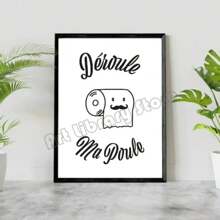 1 件简约北欧卫生间幽默法语评论通知搞笑浴室名言海报帆布画墙壁艺术图片厕所家居装饰无框