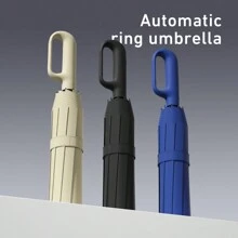 1pc Automatic Folding Umbrella With Buckle, Convenient To Carry. Larger, Thicker, Stronger. Suitable For Men & Women, Portable Windproof & Rainproof, Double-Layer Protection, Various Frame Designs, Snap Or Rotary Handle, Multiple Colors (Due To Different Batches, The Fabric, Frame Color, English Letter Pattern Design, Button Shape And Rib Color Are Randomly Matched. We Apologize For Any Inconvenience Caused) Summer Cooling,Beach,Travel