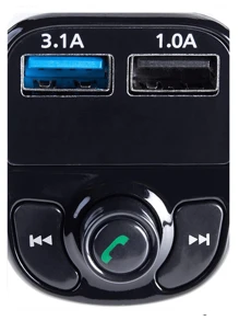 Transmisor Receptor Radio Bluetooth 5.0 Inalámbrico Manos Libres Coche Fm - Negro - Ver 3