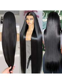36 Inch Discount 13*4 Front Lace Wigs Human Hair For Women Natural Color Straight 180% Density Hair Departure Wigs For Beginners Wear Wigs For Women Human Hair Wigs Glueless Elegant Style For Lace Front Wig,Christmas Decorations, Christmas Gifts For Women Texture For Christmas Party 13x4 Wigs Transparent Lace Front Wigs Human Hair,Straight Human Hair Lace Front Wigs(Bob Wigs 10-16inch) - Black - View 7