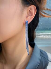 Bông tai lủng lẳng - Bạc - Xem 2