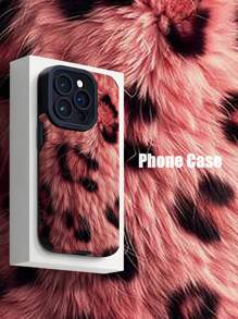 动物 1 件粉色豹纹毛条纹仿皮防震软手机壳适用于 iPhone 和 16/16Plus/16Pro/16Pro Max - 彩色 - 查看 1