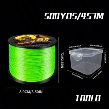 Chelesh 500 米编织钓鱼线,耐磨,无拉伸,8 股多色可选,高可见度,适用于咸水和淡水,10-100 磅,钓鱼礼物,节日装饰 - 螢光綠 - 查看 16