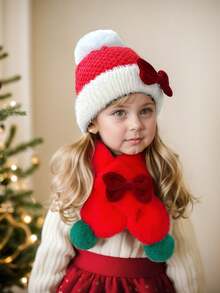 2 件套圣诞儿童帽 + 围巾针织帽，鹿角驯鹿儿童圣诞礼物 - 2 pcs - 查看 4