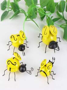 1 件创意逼真的锻铁蜜蜂花园露台装饰，高端现代简约 - 黃色 - 查看 3