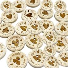 50 pièces/100 pièces Boutons en bois naturel assortis, motifs cœur, abeille, boho, pour manteaux, vestes, artisanat, décorations, DIY