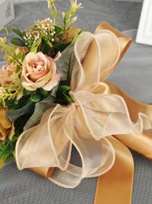 1 pièce Bouquet de fleurs artificielles de pivoine marron clair fait à la main, convient pour la mariée, la demoiselle d'honneur, le mariage, la fête, la décoration de pendaison de crémaillère