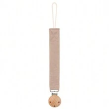 1pc Baby Fashionable Plaid Pacifier Chain And Beechwood Triple Pacifier Clip, Suitable For Daily Use